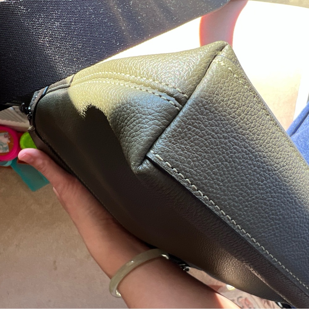 Coach Houston Flight Mens Bag Olive Green Pebbled Leather Messenger Crossbody - Picture 7 of 8